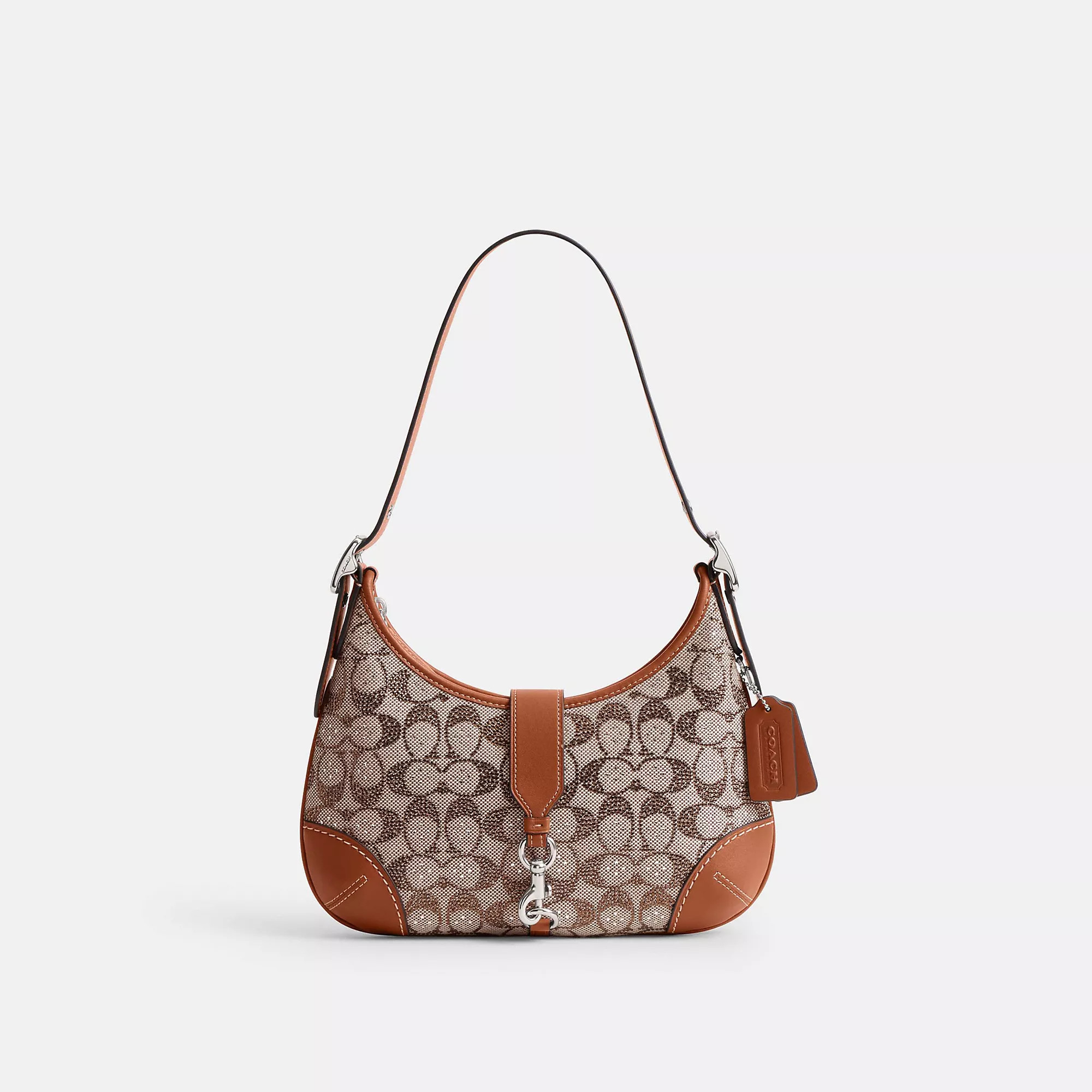 Hamptons Hobo Bag In Crystal Signature Jacquard | Coach (US)