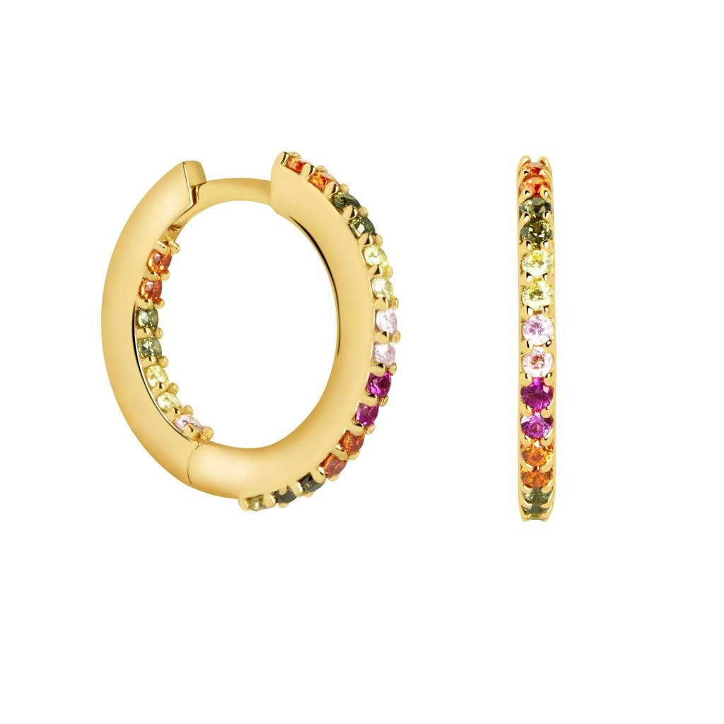 Iridescent Hoops in Gold | Astrid and Miyu