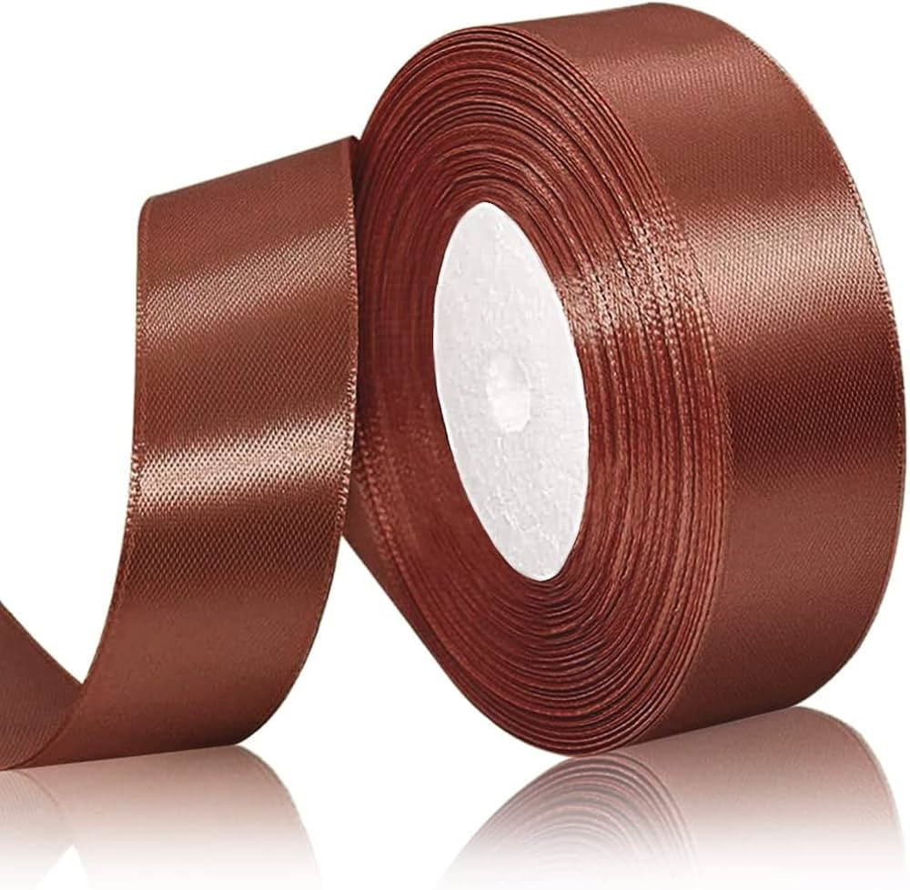 1 inch Dark Terracotta Ribbons Double Face Ribbon Roll for Crafts 25 Yards Ribbons Perfect for We... | Amazon (US)