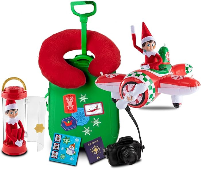 The Elf on the Shelf - Elf on The Go Kit Including Scout Elf Carrier, Peppermint Plane, & Polar P... | Amazon (US)