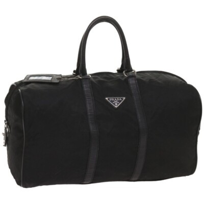 PRADA Boston Bag Nylon Black Auth bs11960 | eBay US