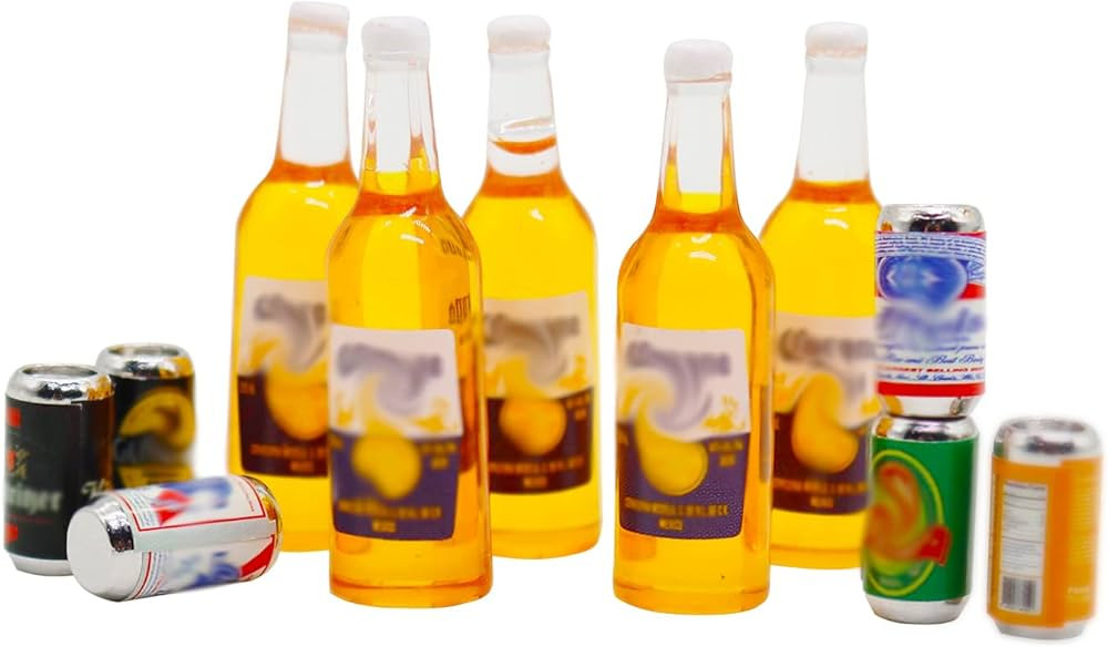 1:12 Scale 11 Pcs Miniature Beer Bottles and Beer Cans Mini House Drink Accessories for Fairy Gar... | Amazon (US)