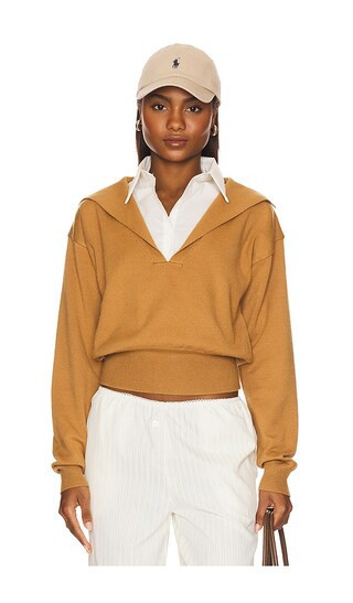 LIONESS Racquet Club Knit Polo in Tan. - size S | Revolve Clothing (Global)