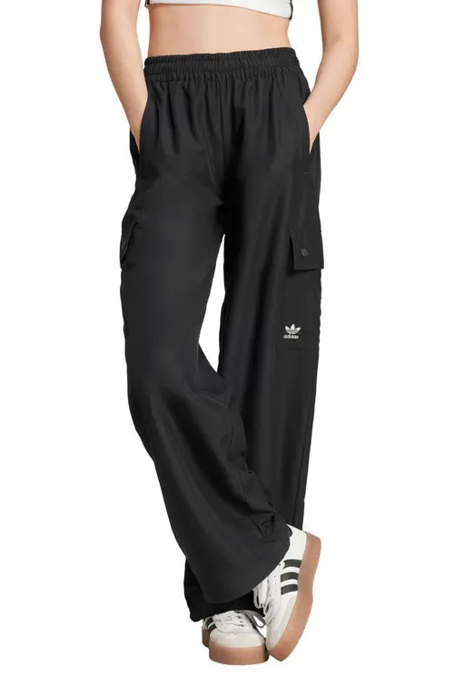 adidas Originals Essentials Recycled Polyester Cargo Pants in Black at Nordstrom, Size Medium | Nordstrom