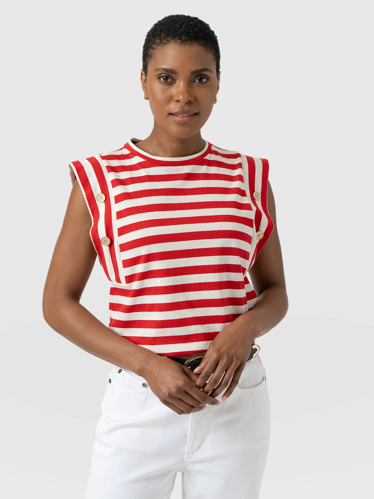 Rowan Tee - Red Stripe | Saint + Sofia