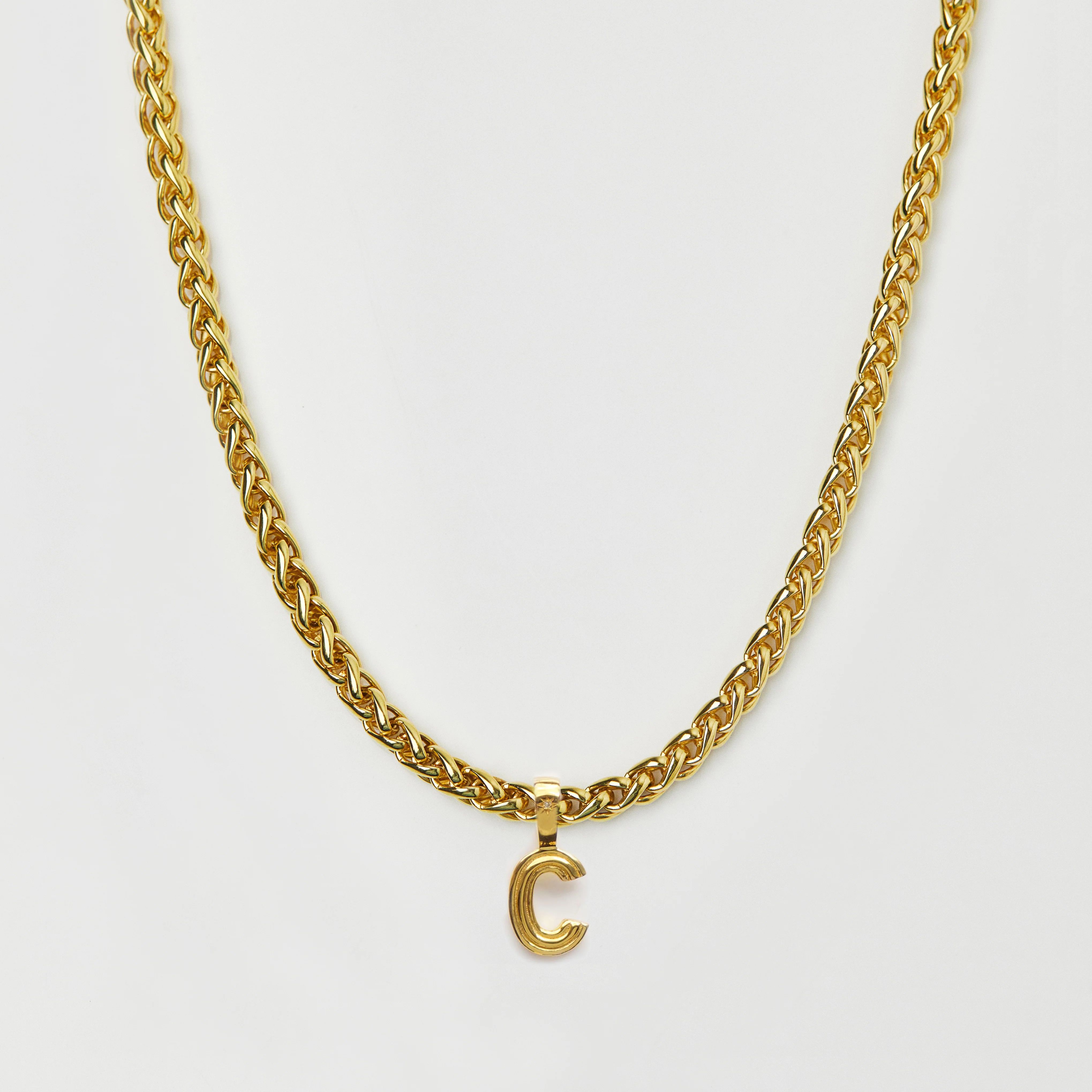 Make it Personal Diamond Star Set Chunky Initial Pendant with Spiga Vi | Carrie Elizabeth