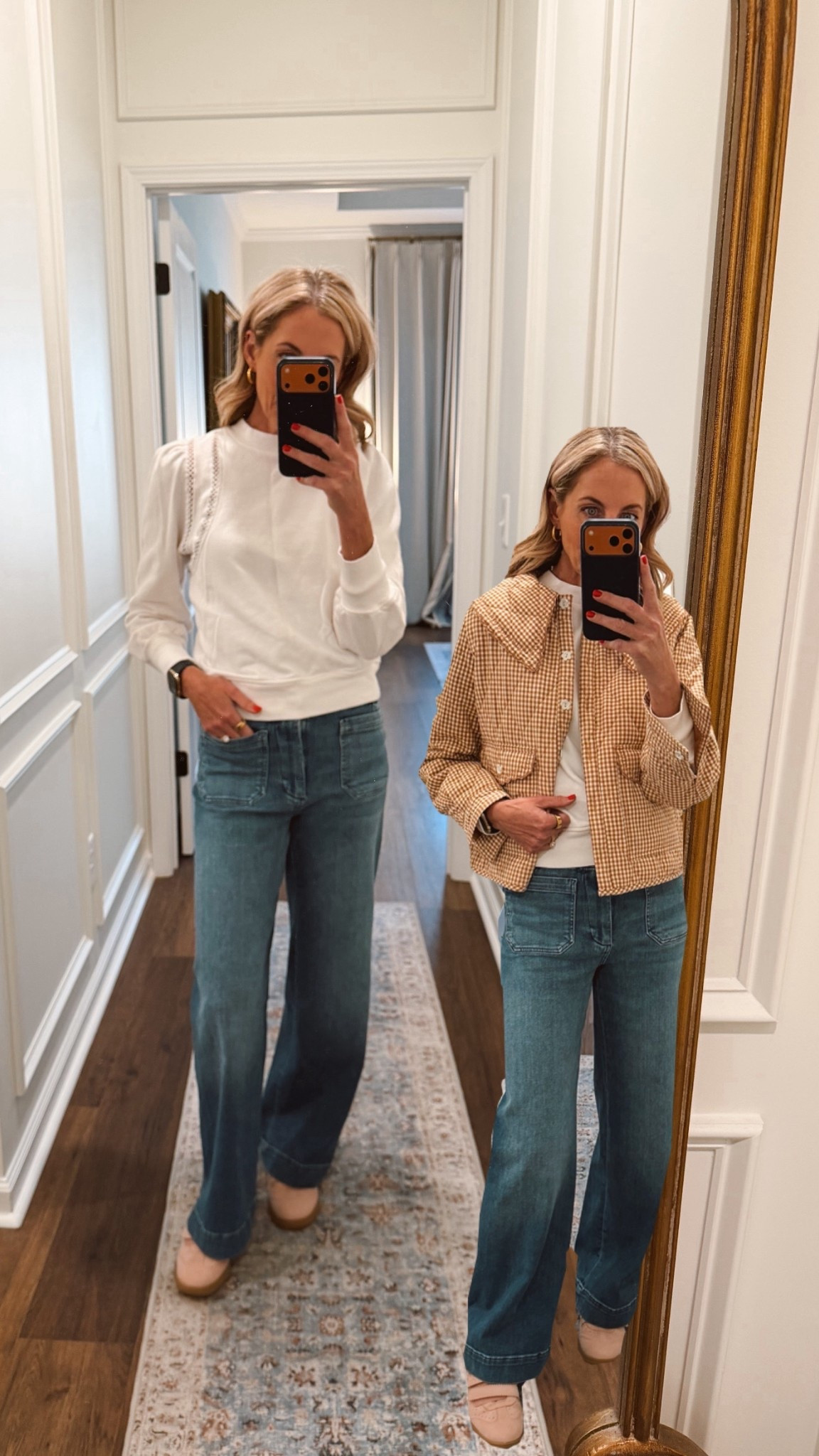 Running errands // my fave gingham jacket is on sale. ♥️🙌🏼