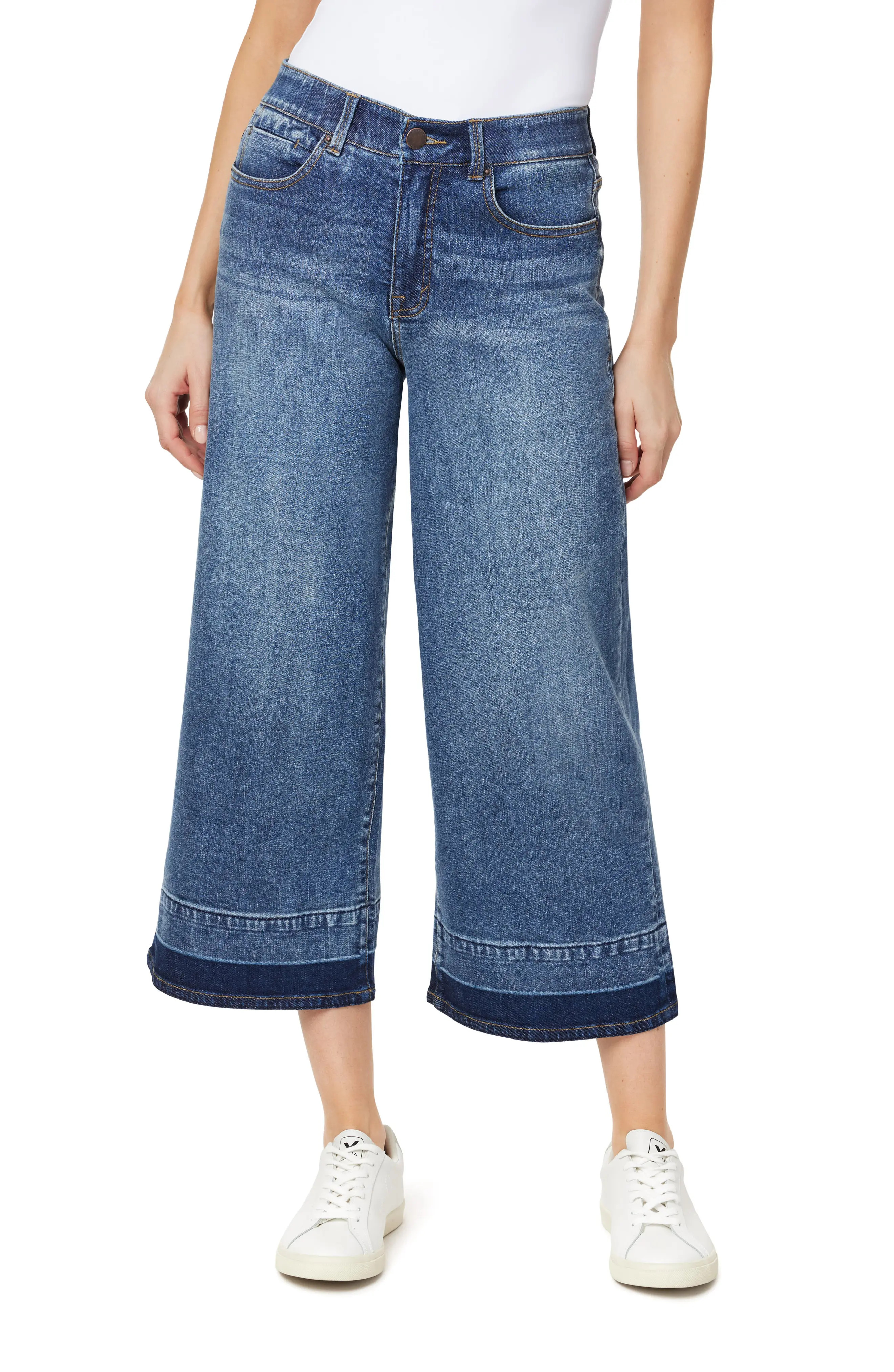 CURVE APPEAL Ladies Who Brunch Cropped Wide Leg Jeans in Positano at Nordstrom Rack, Size 4 | Nordstrom Rack