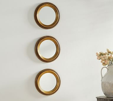 Round Gold Gilt Mirrors, Set of 3 | Pottery Barn (US)