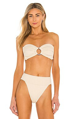 Montce Swim Tori Bandeau Bikini Top in Beige from Revolve.com | Revolve Clothing (Global)