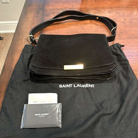 Yves Saint Laurent Black Suede Handbag | Poshmark