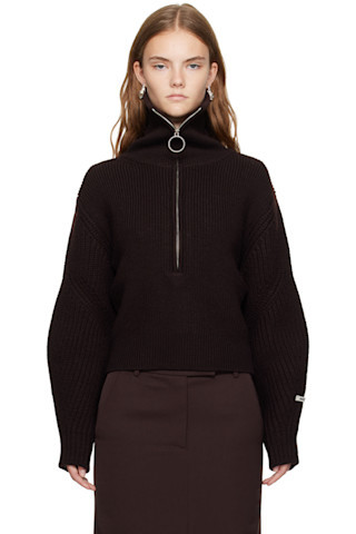 Brown Half-Zip Polo | SSENSE