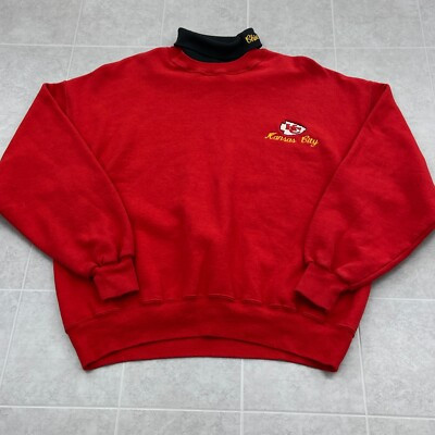 Vintage Chalk Line Kansas City Chiefs Turtleneck Red Sweatshirt Adult Size 2XL  | eBay | eBay US