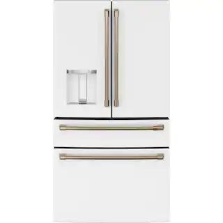 Cafe 27.8 cu. ft. Smart 4-Door French Door Refrigerator in Matte White, Fingerprint Resistant and... | The Home Depot