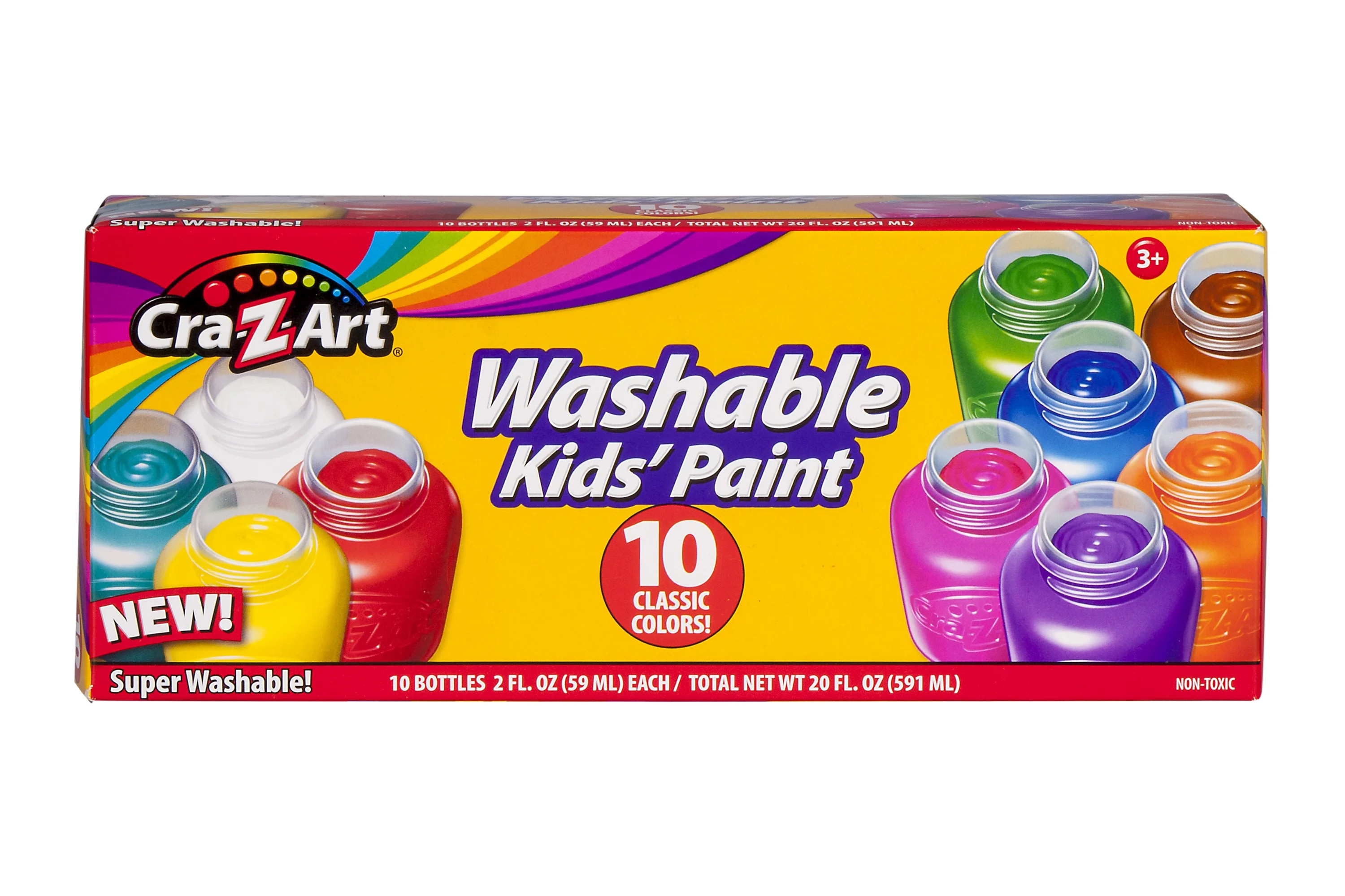 Cra-Z-Art 10 Count Multicolor Washable Paint, Ages 3 and up, Back to School Supplies | Walmart (US)