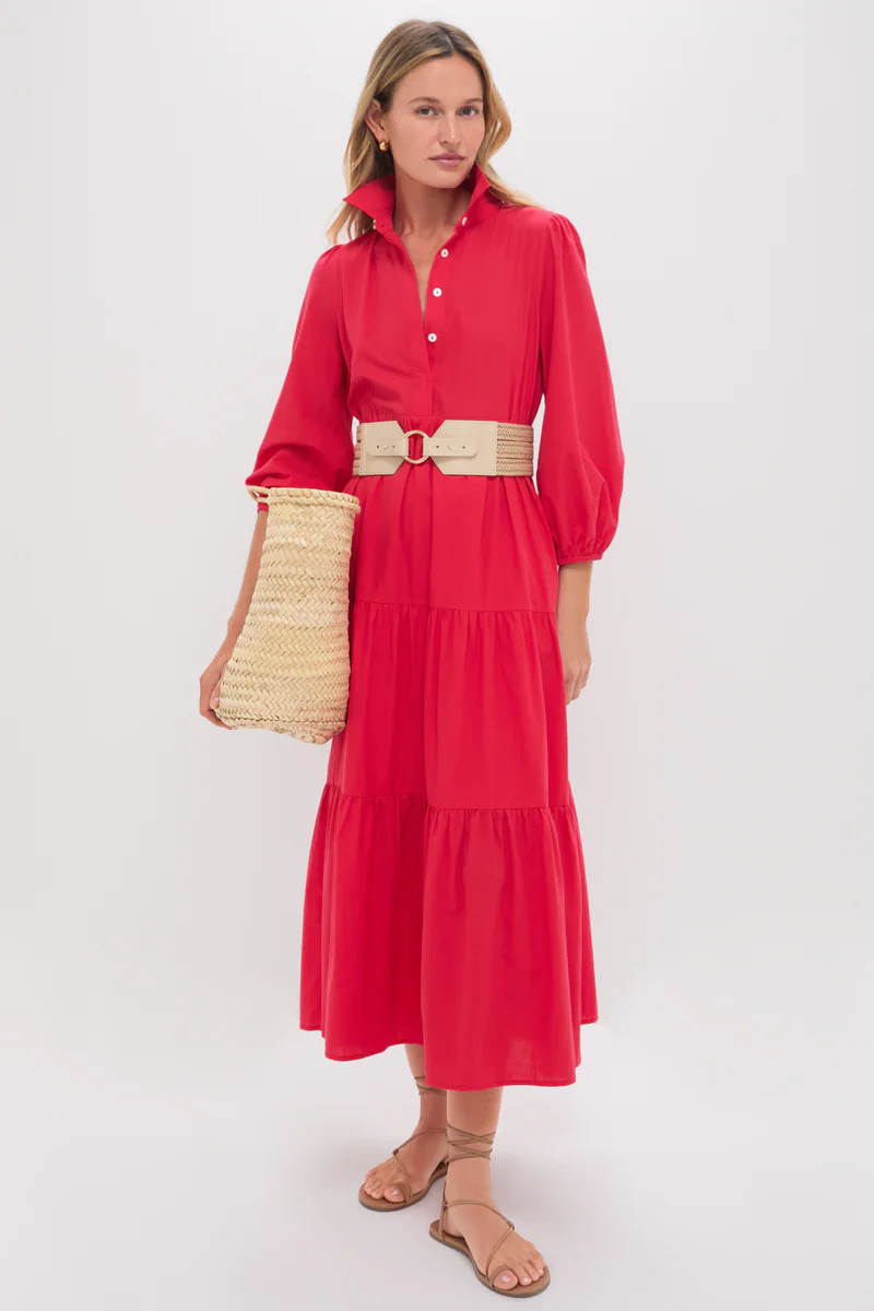 Hibiscus Red Cotton Mabel Maxi Dress | Tuckernuck (US)