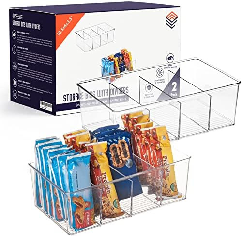 ClearSpace Plastic Pantry Organization and Storage Bins with Dividers – Perfect Kitchen Organiz... | Amazon (US)