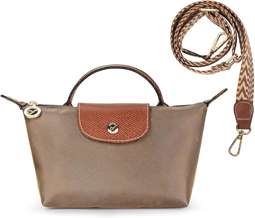 DOMAT Crossbody Bag for Women, Chic Lightweight Purse with Leather Top-handle, Compact Clutch Bag... | Amazon (US)