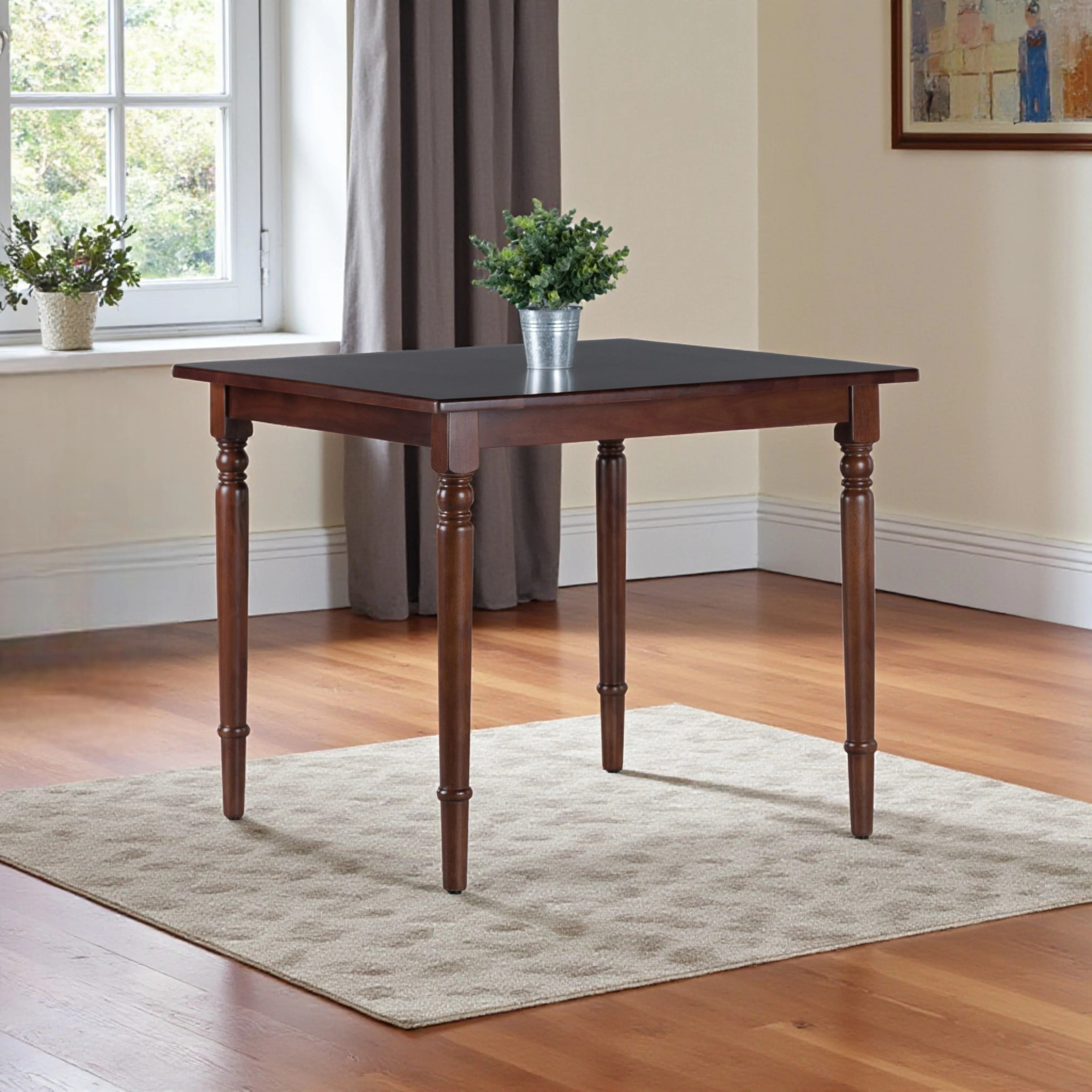 Charlton Home® Sasha Walnut Square Dining Table | Wayfair | Wayfair North America
