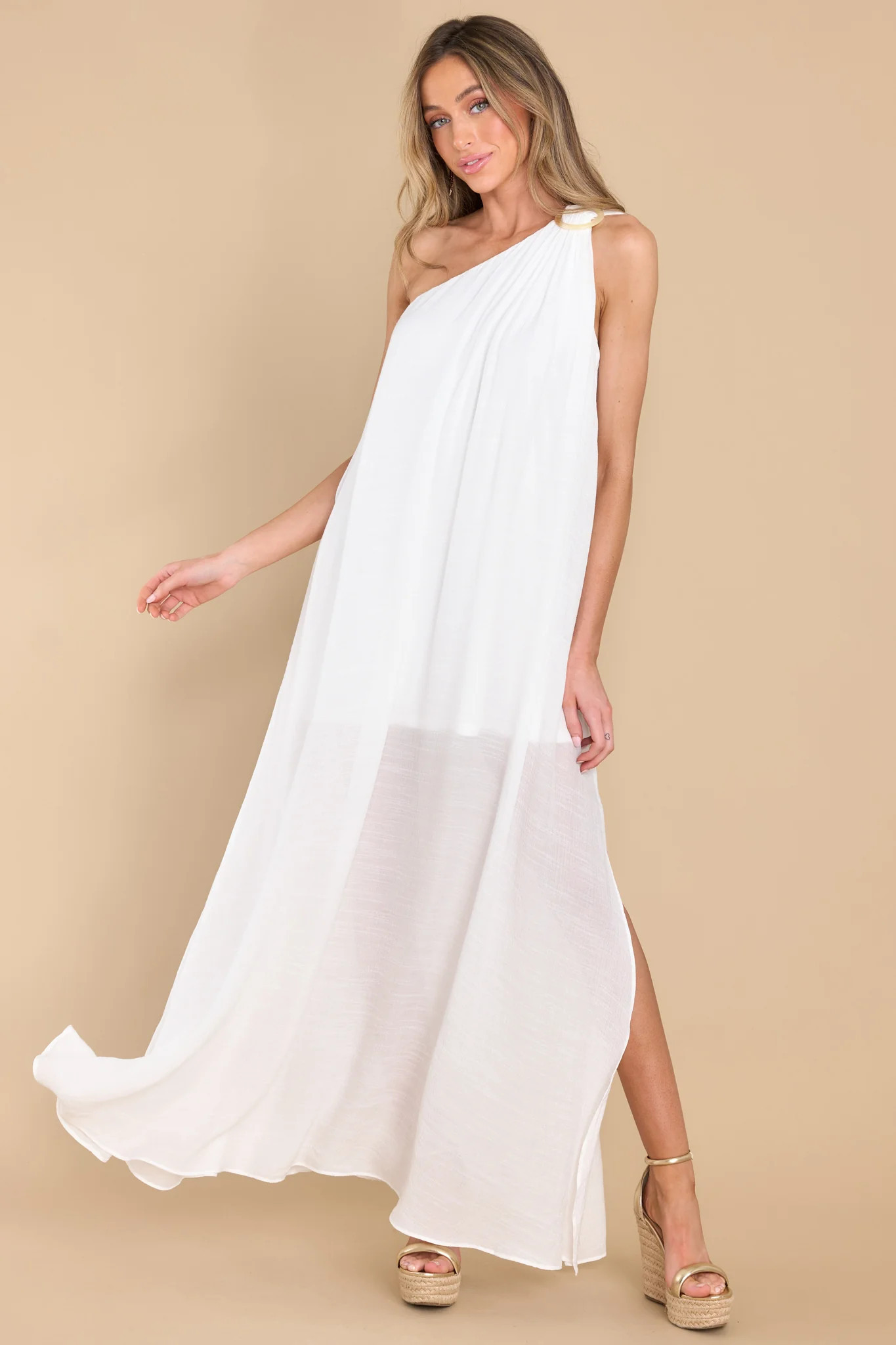 Walking In The Clouds Ivory Maxi Dress | Red Dress 