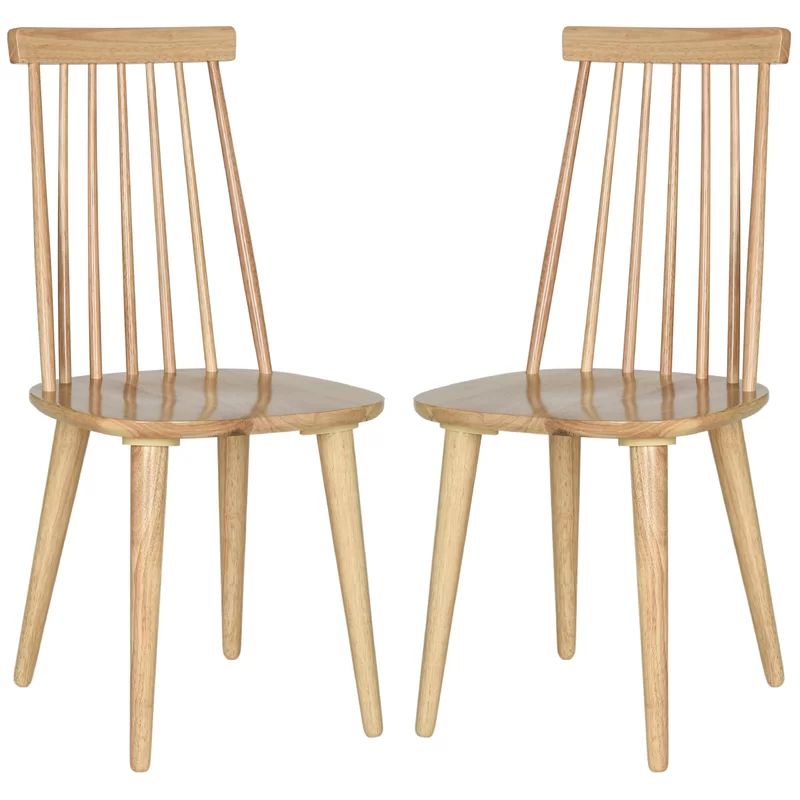 Natural Spindle Slat Back Side Chair (Set of 2) | Wayfair North America