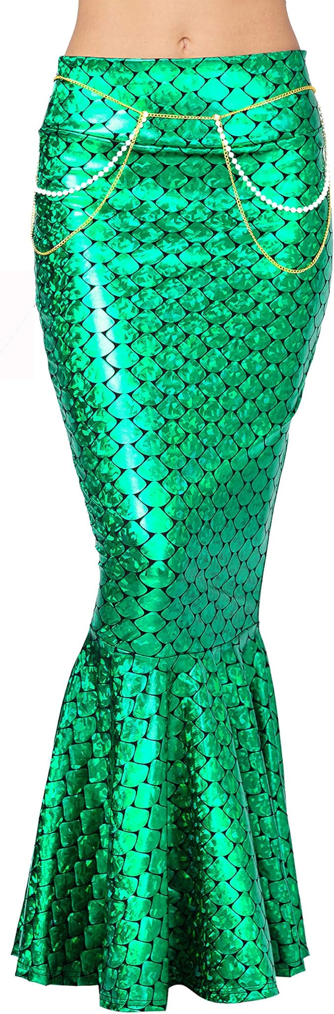 Spooktacular Creations Adult Metallic Hologram Shiny Mermaid Skirt Costume Role Play. Waist Pearl... | Amazon (US)