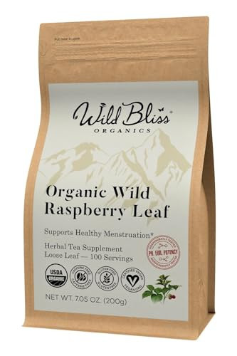 Wild Bliss Organic Red Raspberry Leaf Tea Pregnancy and Menstrual Support - Loose Leaf Herbal Tea - 7 Ounces - 100 Servings | Amazon (US)