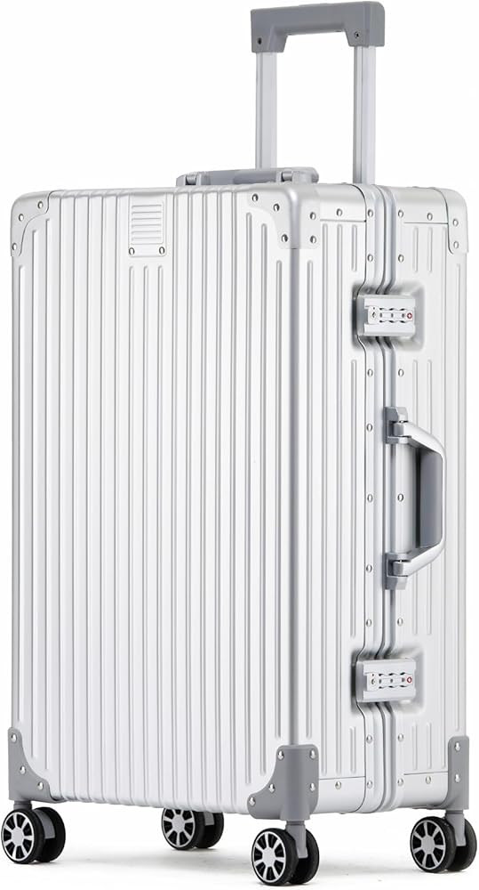 Metal All Aluminum Carry-on Luggage TSA Customs Lock Zipperless Silent Rotary Wheel Business Suit... | Amazon (US)