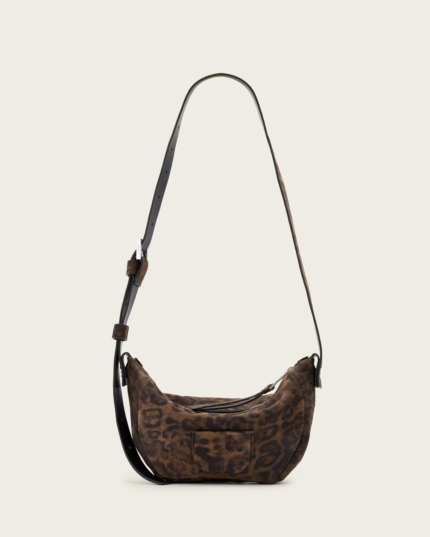 Madea Leopard Print Suede Crossbody Bag | AllSaints UK