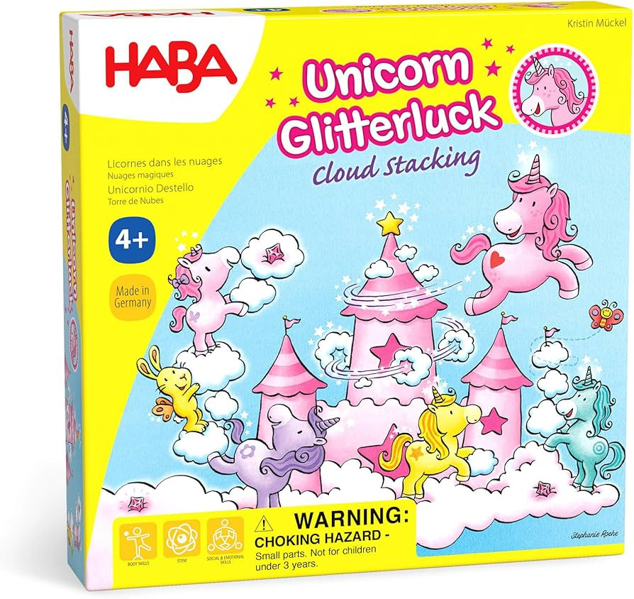 HABA Unicorn Glitterluck Cloud Stacking - Cooperative Kids Board Game - Fun Games for Kids and Un... | Amazon (US)