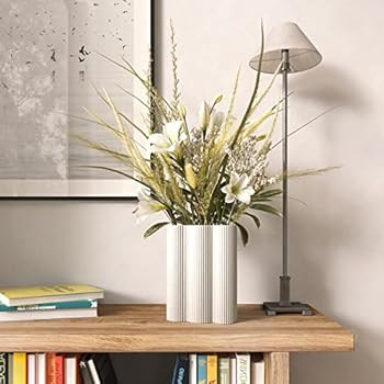 Amazon.com: Minimalist Ceramic Flower Vase - Home Decor for Modern Table Shelf Fireplace Bedroom ... | Amazon (US)