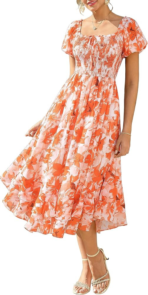 GRACE KARIN Womens Summer Floral Maxi Dress 2026 Flowy Wedding Guest Dress A Line Boho Dresses Fa... | Amazon (US)