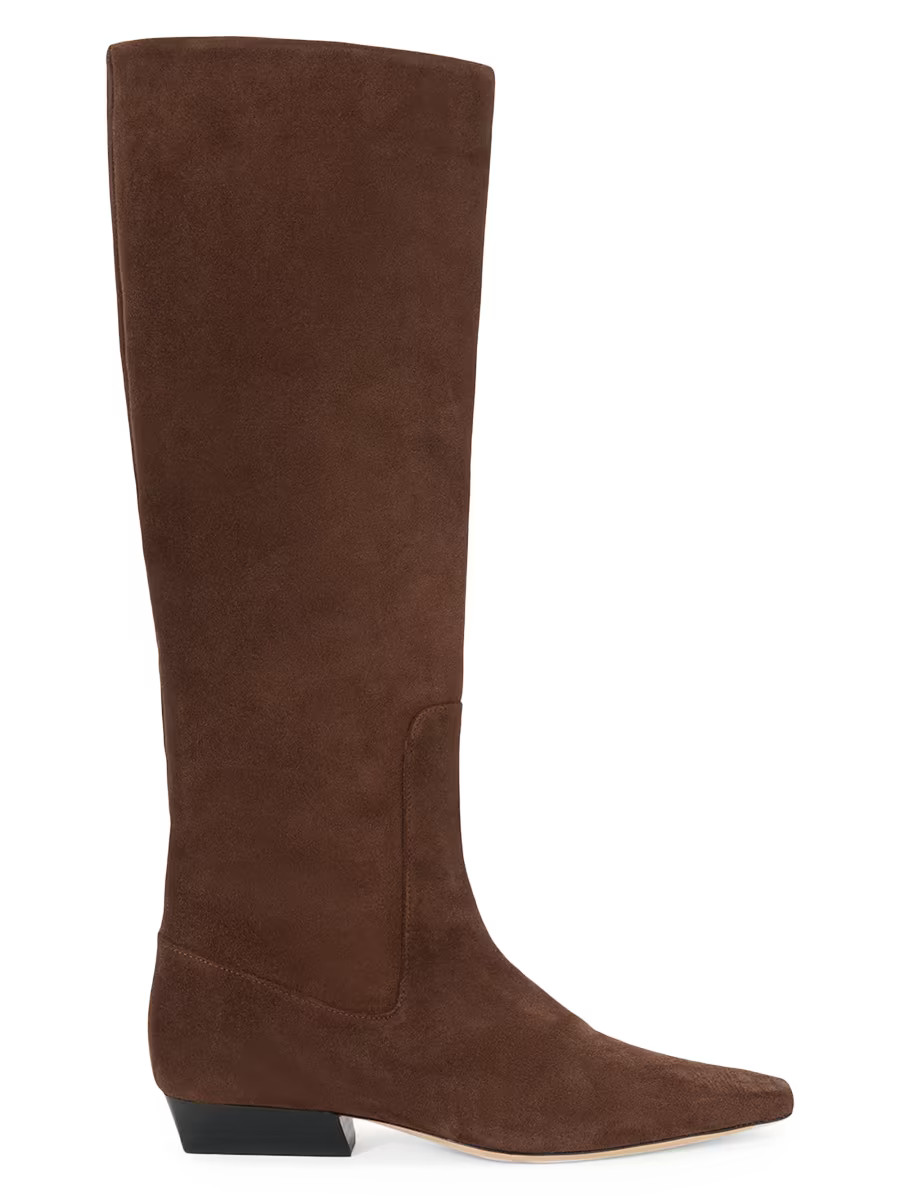 Staud Wally 25MM Suede Knee-High Boots | Saks Fifth Avenue | Saks Fifth Avenue