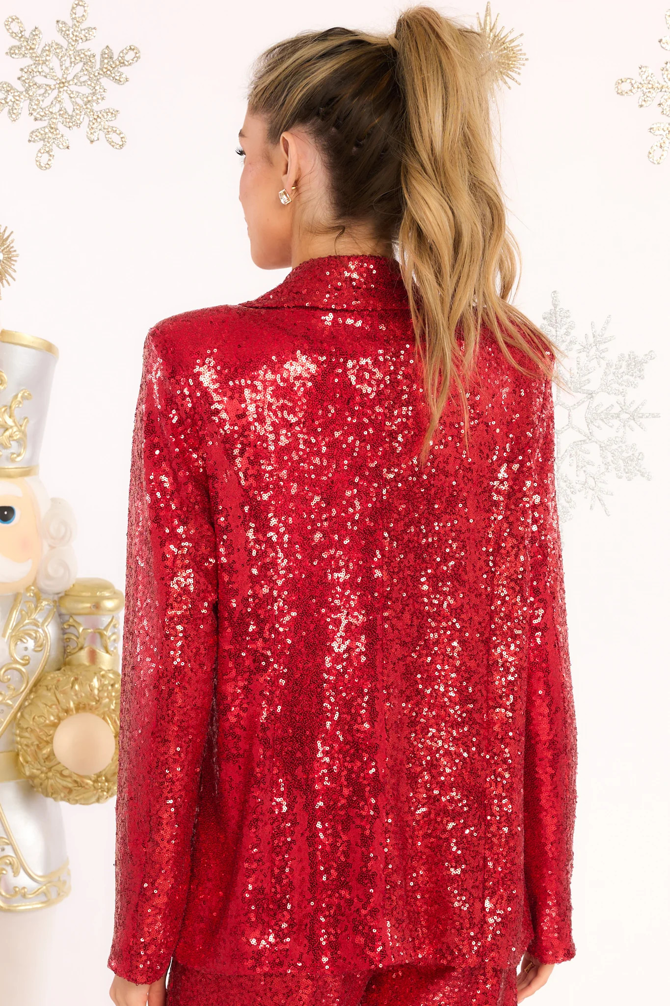 Just Pretend Red Sequin Blazer | Red Dress 