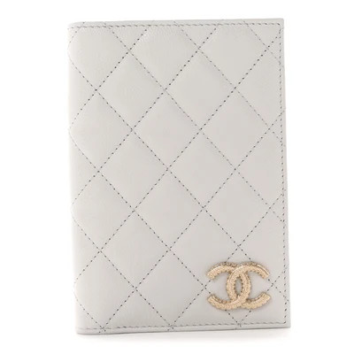 Caviar Quilted CC Passport Holder Grey | FASHIONPHILE (US)
