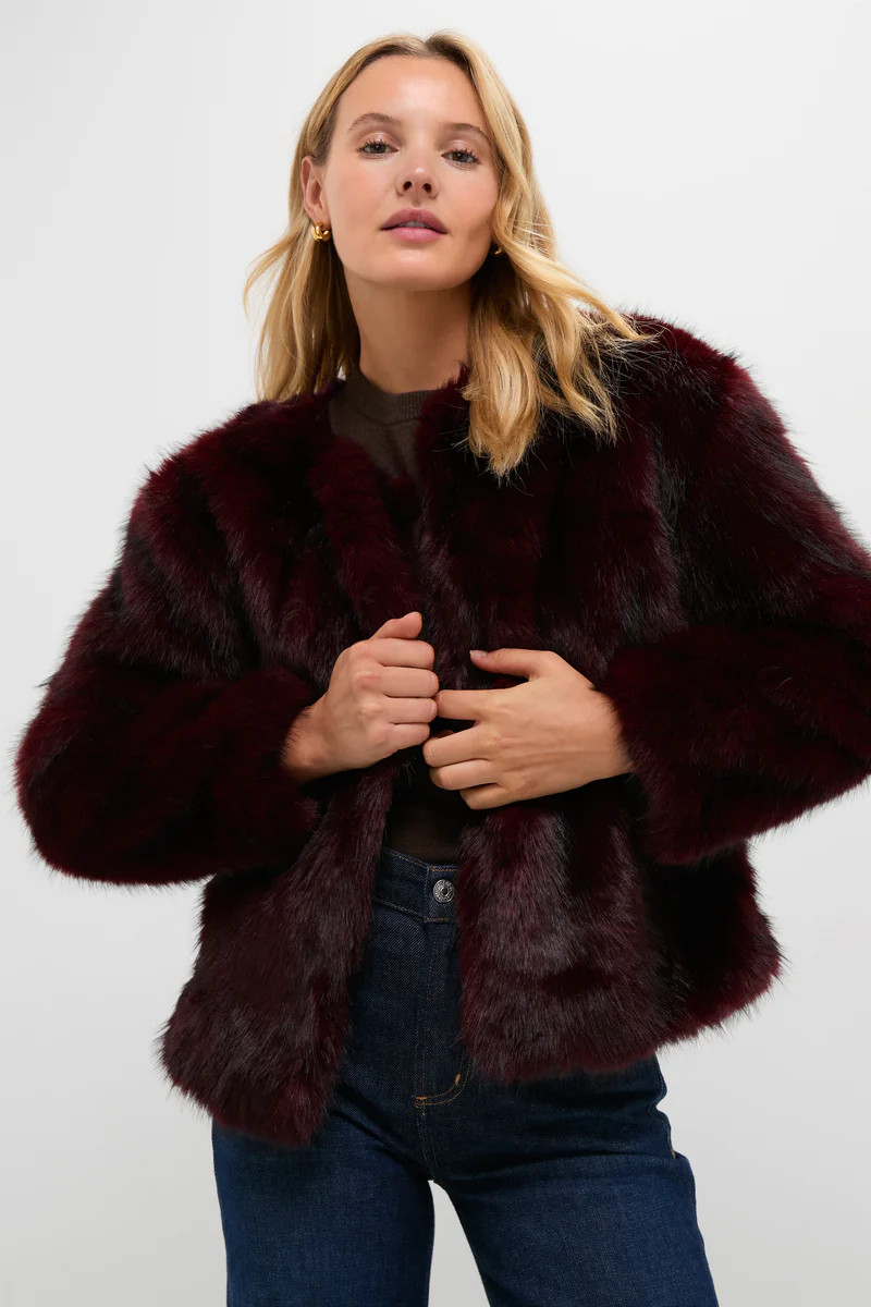 Merlot Faux Fur Bruno Jacket | Tuckernuck (US)