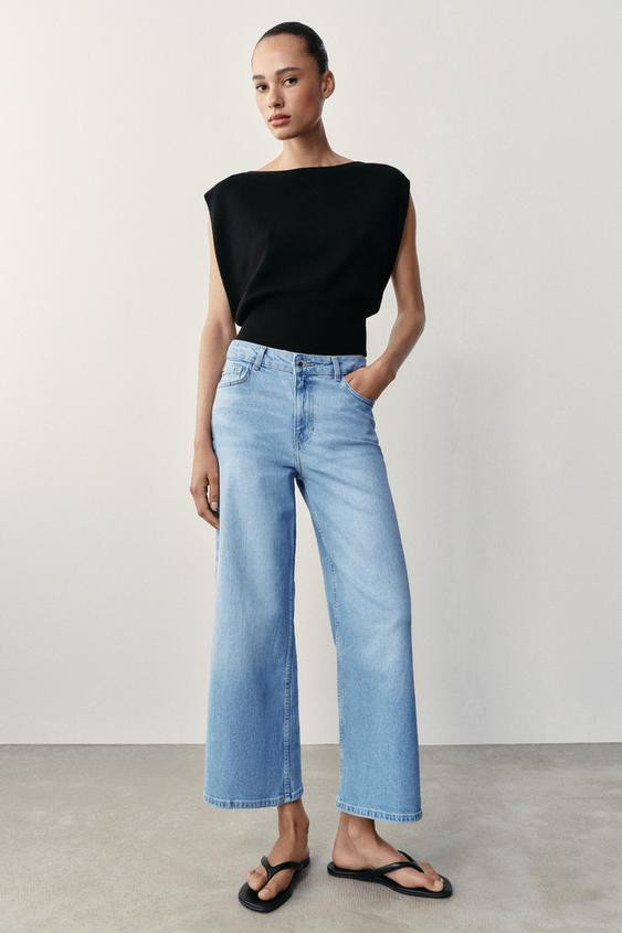 Zara - Z1975 High-Waisted Culotte Comfort Jeans - White - 25 (Ca 0) - Woman | Zara Canada