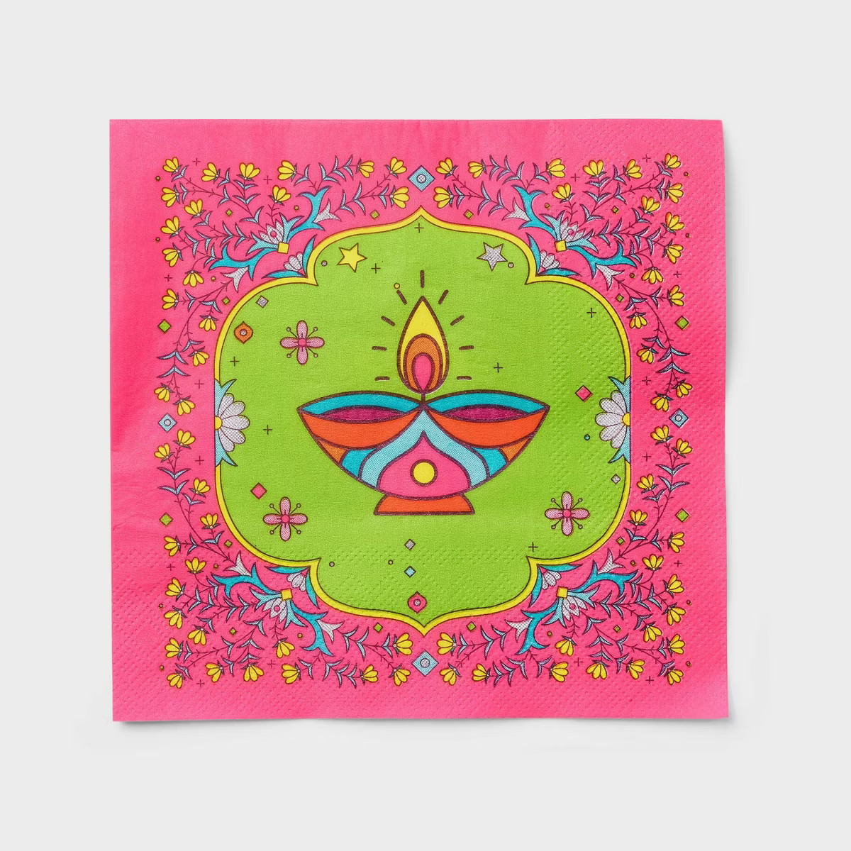 Diwali 30ct Decorative Paper Napkins Pink/Green | Target