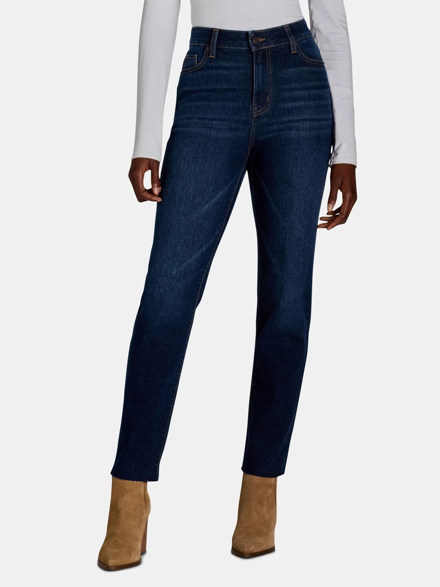 Time and Tru Women's High Rise Cigarette Jean, 32" inseam, sizes 2-20 | Walmart (US)