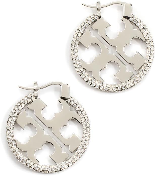 Tory Burch Women's Miller Pave Hoop Earrings | Amazon (US)