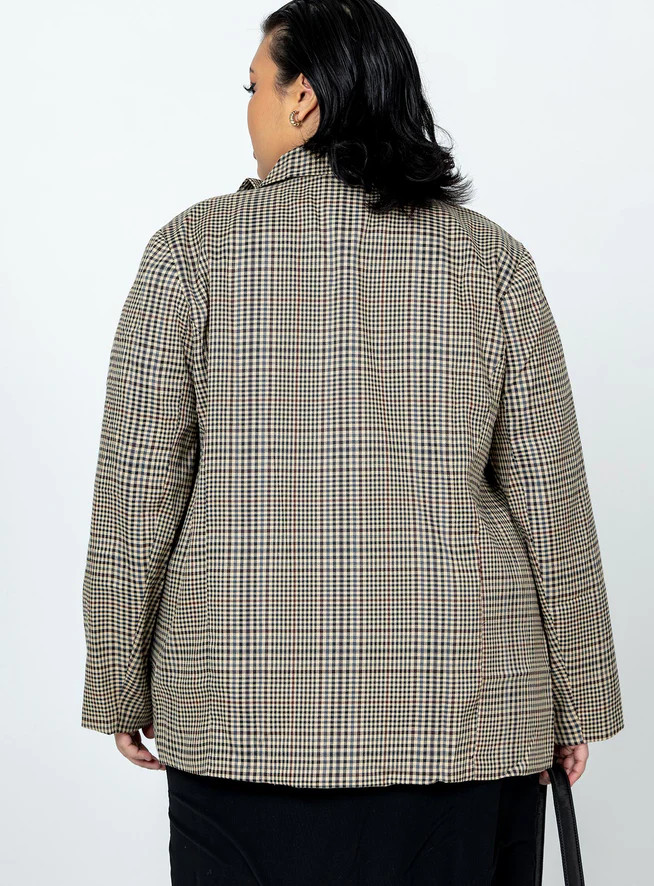 Mrs Nancy Blazer Beige Curve | Princess Polly US