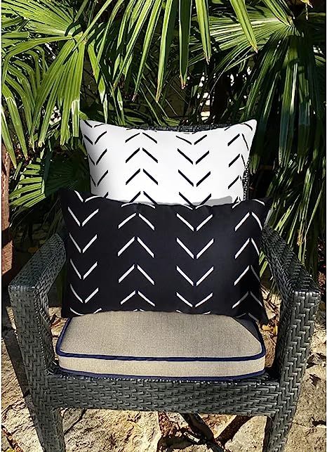 Adabana Pack of 2 Outdoor Waterproof Throw Pillow Covers Decorative Boho Pillow Cover for Patio G... | Amazon (US)