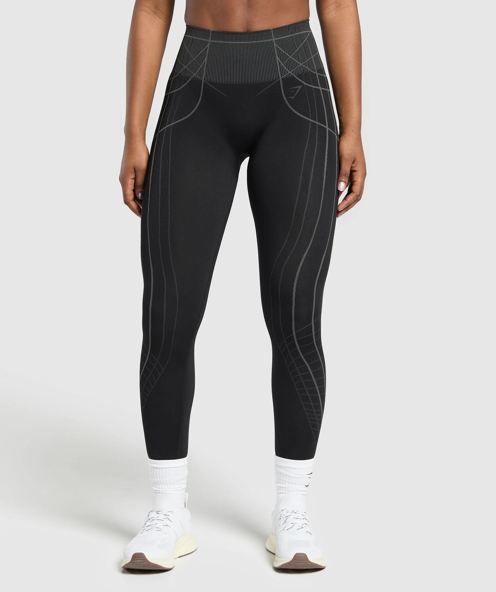Gymshark Apex Seamless Leggings - Black/Graphite Grey | Gymshark US