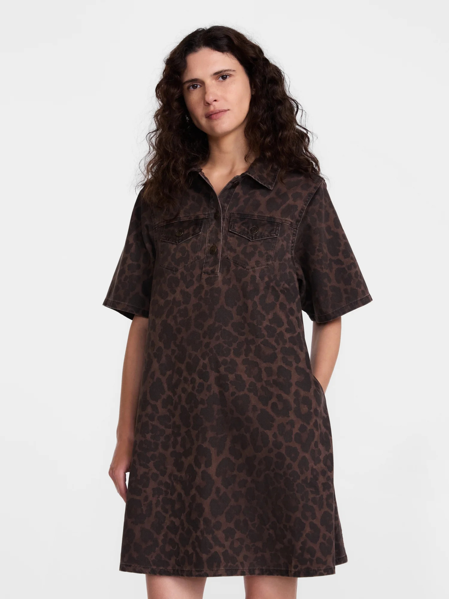 Scenario Women's and Women's Plus Printed Denim Dress, Sizes XS-4X | Walmart (US)