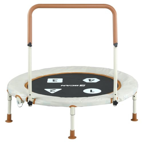 BCAN 36'' Toddler Trampoline, Foldable Mini Trampoline for Kids Ages 1-6, Adjustable Handle, Safety Pad & Foldable Legs, Baby Trampoline Indoor/Garden, Gift for Boy and Girl | Amazon (US)