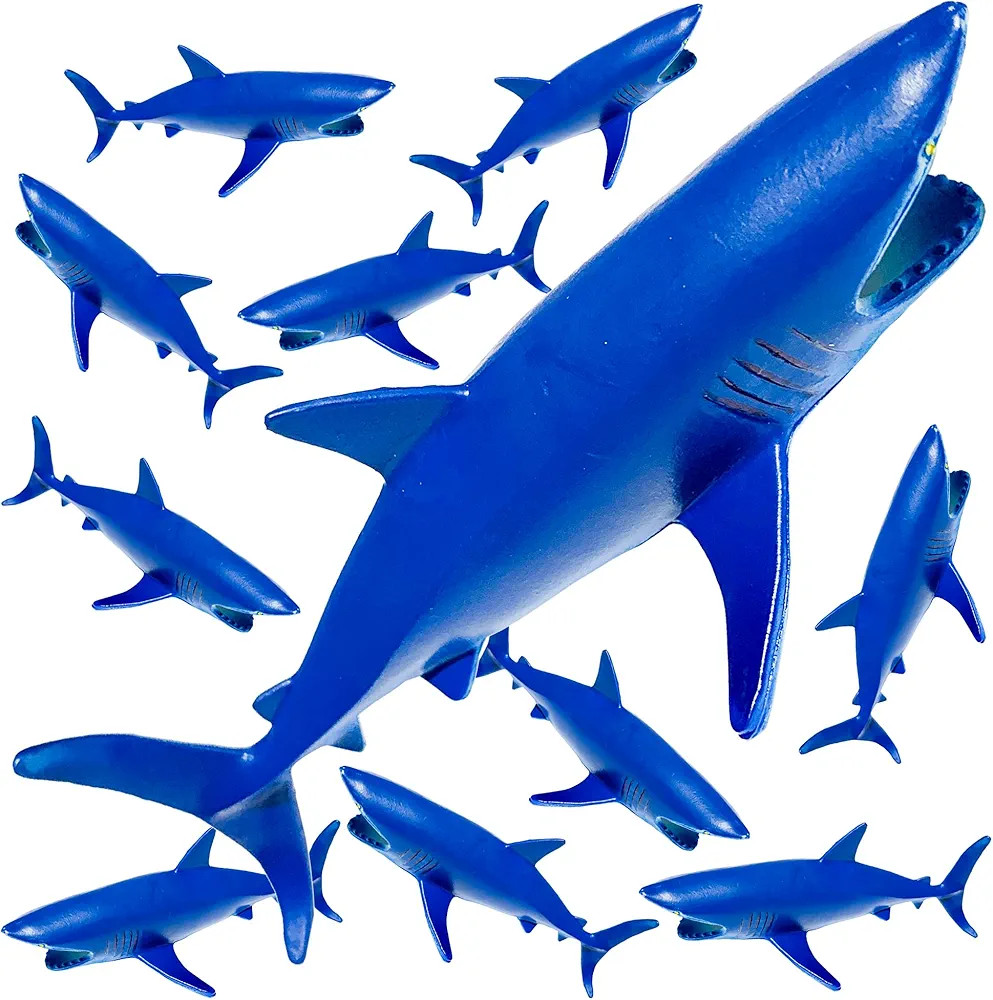 12pcs Plastic Sharks for Drinks - Great Shark Decor for Shark Parties, Shark Decorations for Fun ... | Amazon (US)