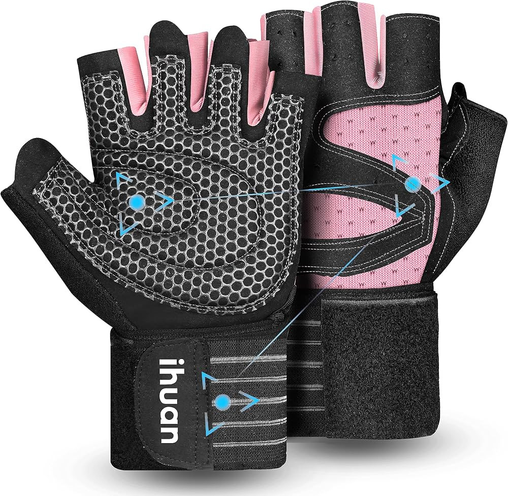 ihuan Ventilated Weight Lifting Gym Workout Gloves with Wrist Wrap Support for Men & Women, Full ... | Amazon (US)