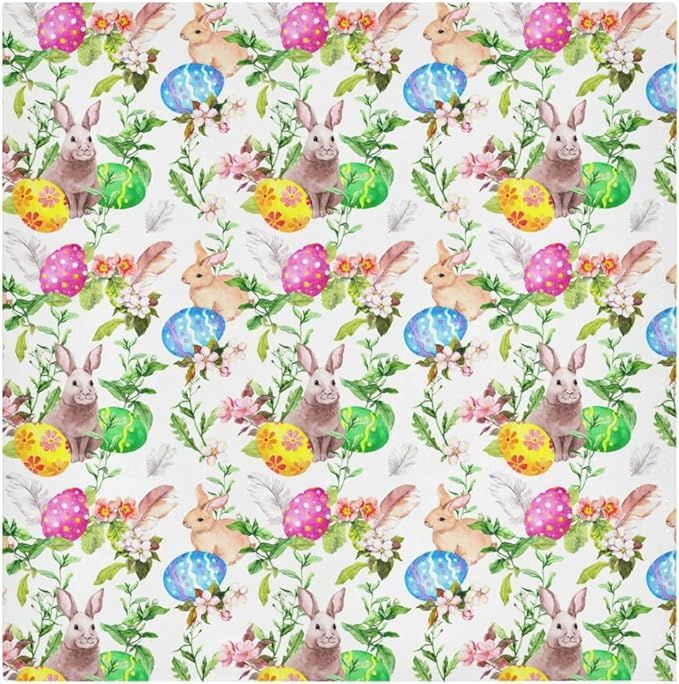 Easter Bunny Eggs Rabbit Cloth Napkins Polyester Dinner Napkins Set of 6 Napkins Great for Dining... | Amazon (US)