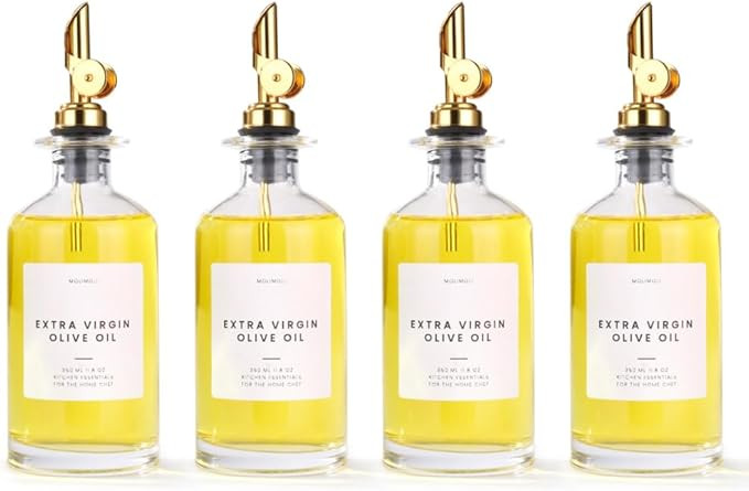 Molimoli Glass Olive Oil Cruet Set - 350ml Bottles With Weighted Pourers, Set of 4 | Amazon (US)