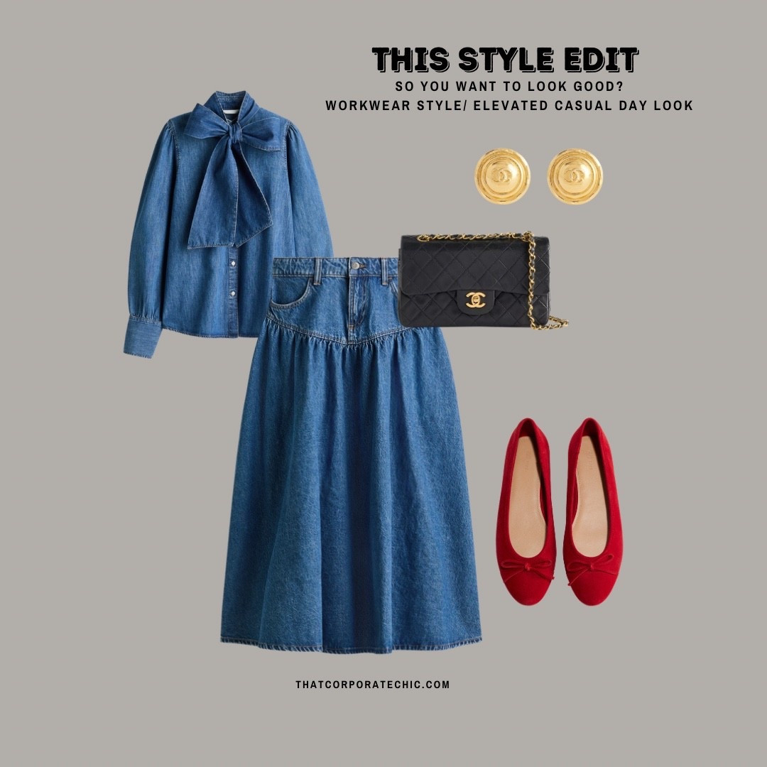 Elevated casual style - denim on denim with a pop of colour

Style as a causal office look 
Elevated day style
Church oufit

#officelook #casualstyle #springoutfitidea

#LTKspring #LTKworkwear #LTKstyletip